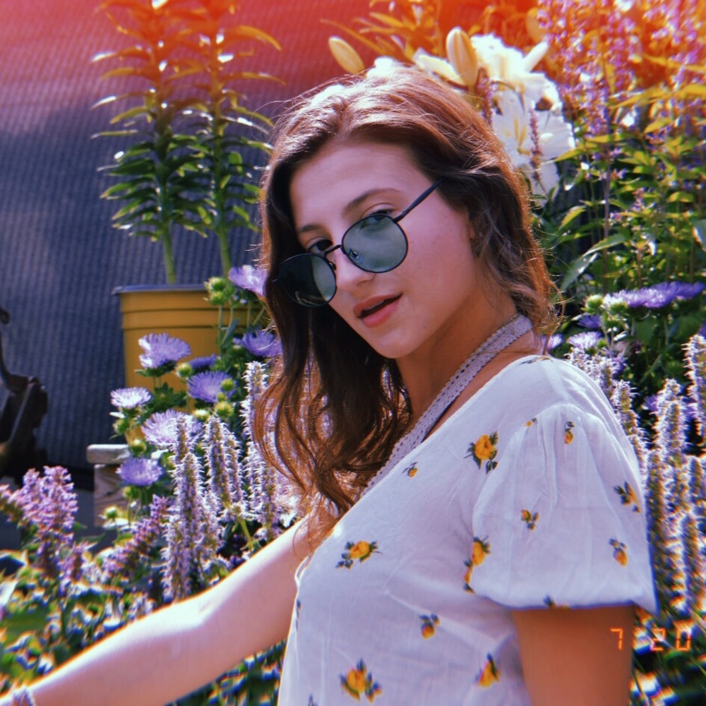 Floral button up crop top white with yellow